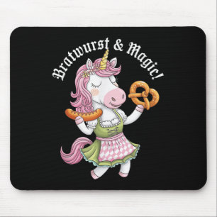 Deutsches Einhorn Drindl Bratwurst Magic Funny Kid Mousepad