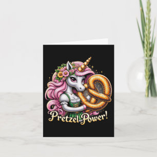 Deutsches Einhorn Drindl Pretzel Power Funny Kids Karte