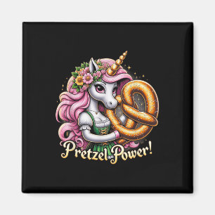 Deutsches Einhorn Drindl Pretzel Power Funny Kids Magnet