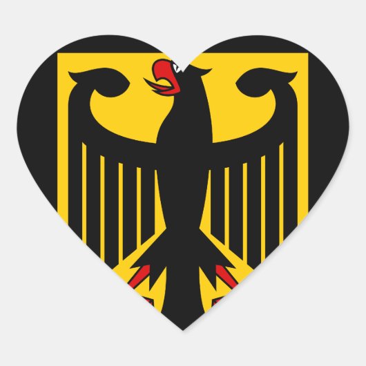 deutsches Emblem Herz-Aufkleber (Vorderseite)