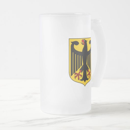 deutsches Emblem Mattglas Bierglas (VorderseiteRechts)