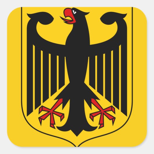deutsches Emblem Quadratischer Aufkleber (Vorderseite)
