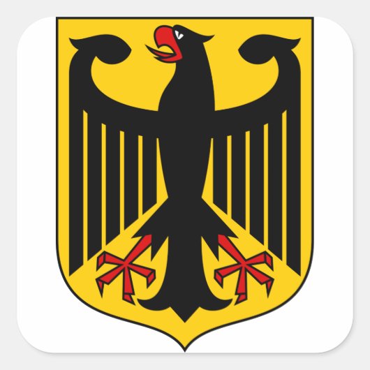 deutsches Emblem Quadratischer Aufkleber (Vorderseite)