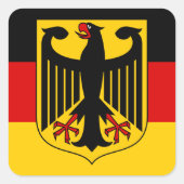 deutsches Emblem Quadratischer Aufkleber (Vorderseite)