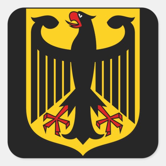 deutsches Emblem Quadratischer Aufkleber (Vorderseite)