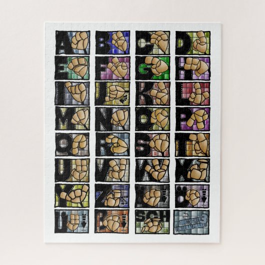 Deutsches Fingeralphabet 3 (2025) Puzzle (Vertikal)