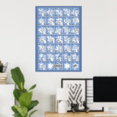 Deutsches Fingeralphabet 4 - blau / Poster (Heimbüro)