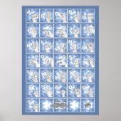 Deutsches Fingeralphabet 4 - blau / Poster (Vorne)