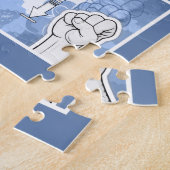 Deutsches Fingeralphabet 4 - blau / Puzzle (Seite)