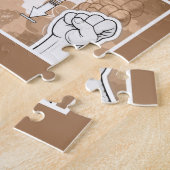 Deutsches Fingeralphabet 4 - braun / Puzzle (Seite)