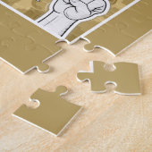 Deutsches Fingeralphabet 4 - gelb / Puzzle (Seite)