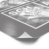 Deutsches Fingeralphabet 4 - grau / Poster (Ecke)