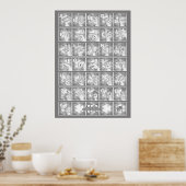 Deutsches Fingeralphabet 4 - grau / Poster (Küche)