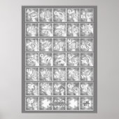 Deutsches Fingeralphabet 4 - grau / Poster (Vorne)