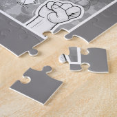 Deutsches Fingeralphabet 4 - grau / Puzzle (Seite)