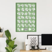 Deutsches Fingeralphabet 4 - grün / Poster (Heimbüro)