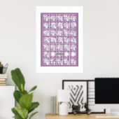 Deutsches Fingeralphabet 4 - lavendelgrau / Poster (Heimbüro)