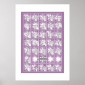 Deutsches Fingeralphabet 4 - lavendelgrau / Poster (Vorne)