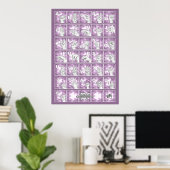 Deutsches Fingeralphabet 4 - lavendelgrau / Poster (Heimbüro)