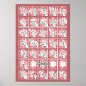 Deutsches Fingeralphabet 4 - rot / Poster (Vorne)
