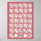 Deutsches Fingeralphabet 4 - rot / Poster (Vorne)