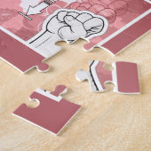 Deutsches Fingeralphabet 4 - rot / Puzzle (Seite)