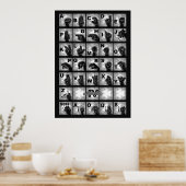 Deutsches Fingeralphabet 4 - schwarz / Poster (Küche)