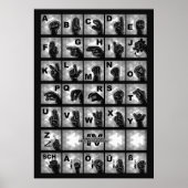 Deutsches Fingeralphabet 4 - schwarz / Poster (Vorne)
