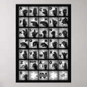 Deutsches Fingeralphabet 4 - schwarz / Poster (Vorne)