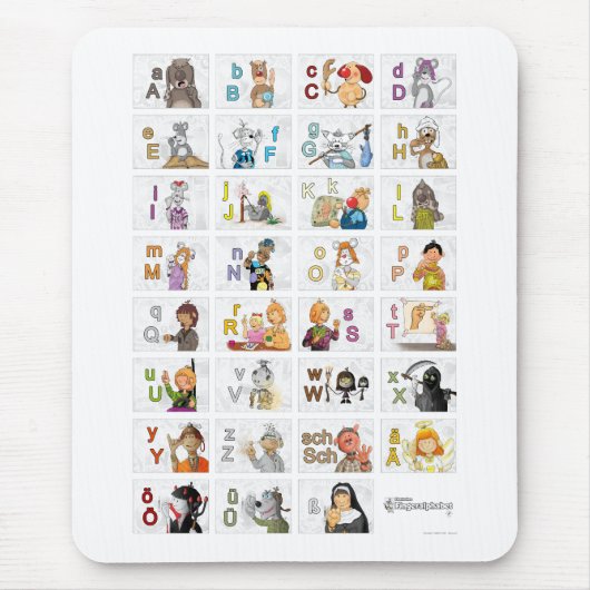 Deutsches Fingeralphabet II Mousepad (Vorne)