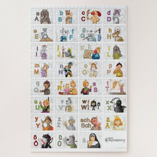 Deutsches Fingeralphabet II Puzzle (Vertikal)