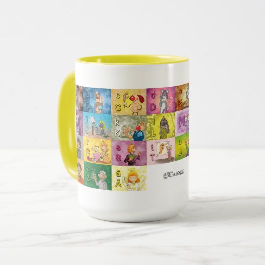 Deutsches Fingeralphabet Tasse (Vorderseite Links)