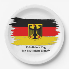 Deutsches Flag "Text Germany Unity Day" bearbeiten Pappteller