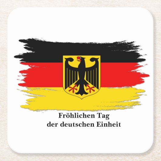 Deutsches Flag "Text Germany Unity Day" bearbeiten Rechteckiger Pappuntersetzer (Vorderseite)