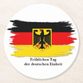 Deutsches Flag "Text Germany Unity Day" bearbeiten Runder Pappuntersetzer (Vorderseite)