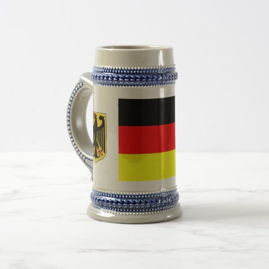 Deutsches Flaggen-Bier Stein Bierglas (Vorderseite Links)
