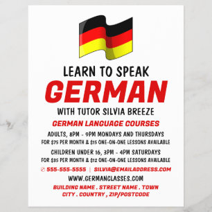 Deutsches Flaggendesign, deutschsprachige Kursanze Flyer