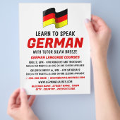 Deutsches Flaggendesign, deutschsprachige Kursanze Flyer (Hand)