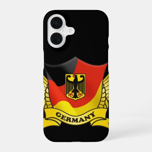 Deutsches Flaggenemblem iPhone 16 Hülle (Rückseite)
