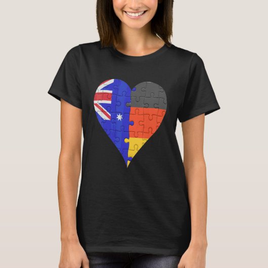 Deutsches Flaggenherz Australiens T-Shirt (Vorderseite)