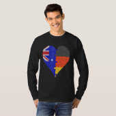 Deutsches Flaggenherz Australiens T-Shirt (Vorne ganz)