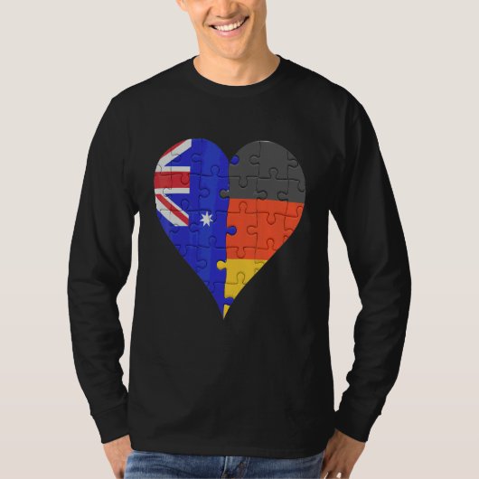 Deutsches Flaggenherz Australiens T-Shirt (Vorderseite)