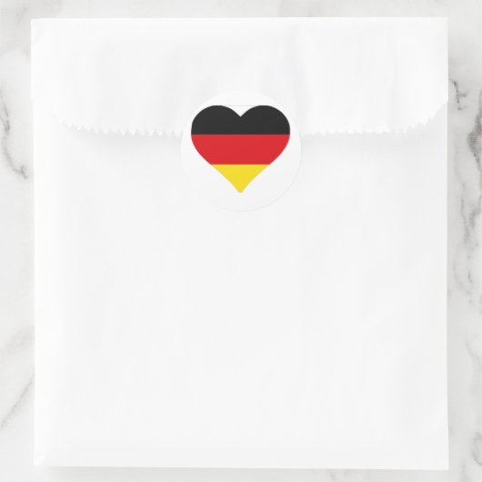 Deutsches Flaggenherz Runder Aufkleber (Tasche)