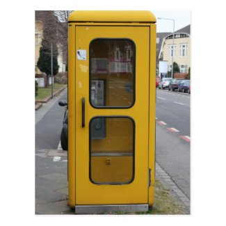 Deutsches gelbes Telefonzelle Postkarte