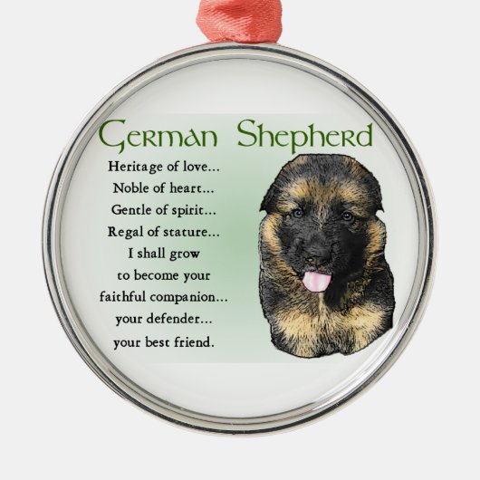 Deutsches Hirtenerbe der Liebe Silbernes Ornament (Vorne)
