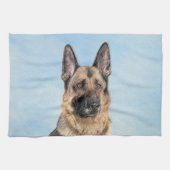 Deutsches Hirtengemälde - Niedliche Original Hunde Geschirrtuch (Horizontal)