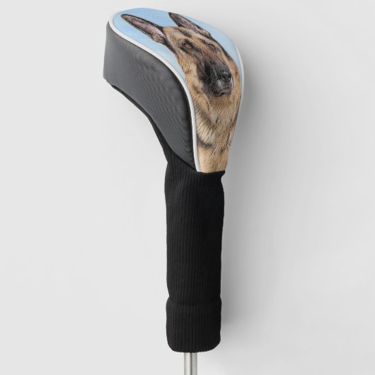 Deutsches Hirtengemälde - Niedliche Original Hunde Golf Headcover (angewinkelt)