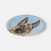 Deutsches Hirtengemälde - Niedliche Original Hunde Pappteller (Schrägansicht)