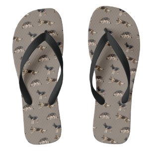 Deutsches Hirtenmuster (braun) Badesandalen