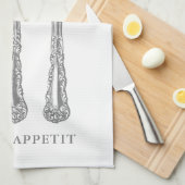 Deutsches Küchentücher, Gabel, Löffel, Messer Geschirrtuch (Viertel Falte)